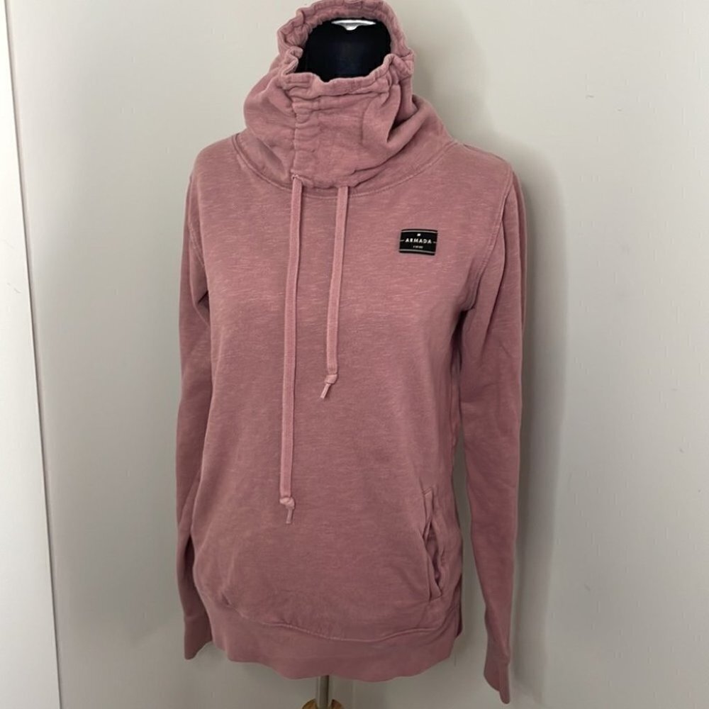 𝅺armada sweat shirt high cinch neck sz sm dusty pink